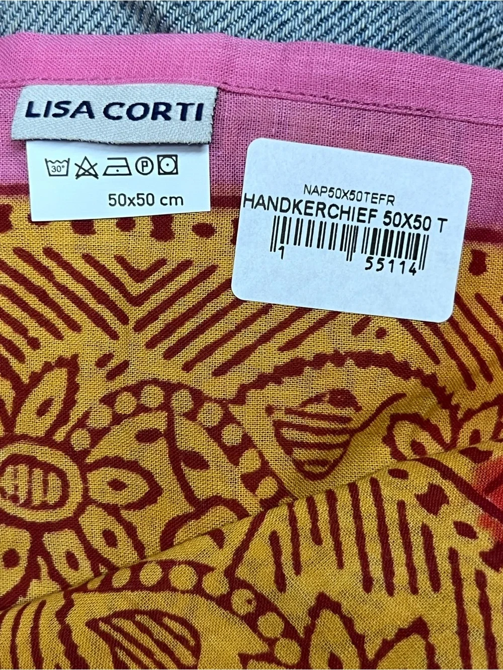 New Set of 5 Lisa Corti Handkerchief Napkin 50x50